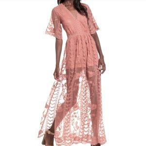 Socialite Lace Long BoHo Romper Dress